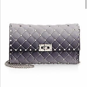 Exclusive to Saks! RARE Valentino Rockstud Spike ombré leather crossbody in grey